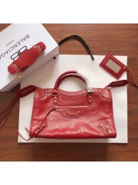 Best Balenciaga The City Handbag Calf leather 382569 red Tl16012kr25