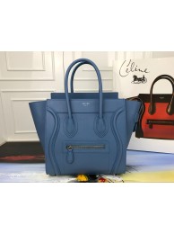 Best Celine Luggage Micro Tote Bag Original Leather CLY33081M blue Tl5026Ml87