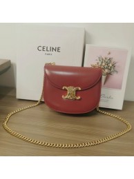 Best Celine TEEN CHAIN BESACE TRIOMPHE IN SHINY CALFSKIN 110973 CARMIN Tl4697kr25