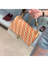 Best FENDI Kan I Leather Shoulder Bag 8BT283A Orange Tl13092kr25