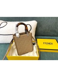 Best FENDI MINI SUNSHINE SHOPPER FF fabric mini-bag 8BS051AG Beige Tl12691Ml87