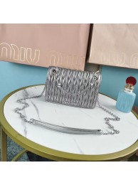 Best miu miu Matelasse Nappa Leather mini Shoulder Bag 5TT124 Silver Tl18567kr25