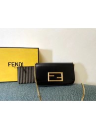 Best Quality FENDI WALLET ON CHAIN WITH POUCHES leather mini-bag 8BS032 black Tl12724xb51