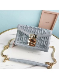 Best Quality miu miu Matelasse Nappa Leather mini Shoulder Bag 5BD099 light blue Tl18564xb51