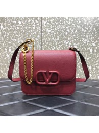 Best Quality VALENTINO GARAVANI Stud Sign Grained Calfskin Shoulder Bag 0808 Burgundy Tl19294xb51