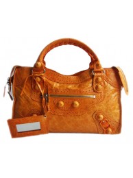 Best Replica Balenciaga Lampskin Leather Handbag 084832 Orange Tl16351bj75