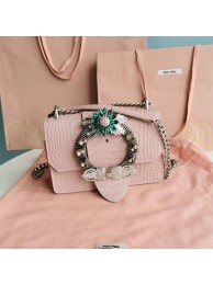 Best Replica miu miu Matelasse Nappa Leather mini Shoulder Bag 5ED084 pink Tl18541bj75