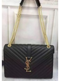 Best YSL Classic Monogramme Flap Bag Calfskin Leather Y26588 Black Tl15282kr25