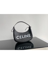 Celine AVA BAG IN TRIOMPHE CANVAS AND CALFSKIN 193952 black Tl4786CC86