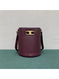 Celine BUCKET BAG IN SHINY CALFSKIN 193043 Burgundy Tl4800vj67