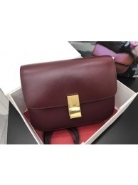 Celine Classic Box Flap Bag Original Calfskin Leather 3378 Wine Tl5044MO84