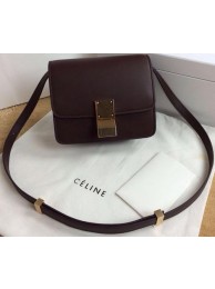 Celine Classic Box mini Flap Bag Smooth Leather C11041T Burgundy Tl5192dX32