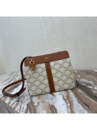 Celine IN TRIOMPHE CANVAS AND CALFSKIN 191992 white Tl4756mm78