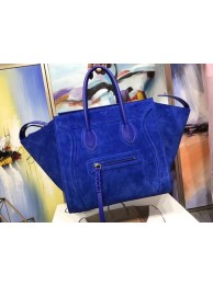 Celine Luggage Phantom Tote Bag Suede Leather CT3372 Blue Tl5148Pu45