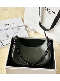 Celine MEDIUM AVA CHAIN IN SMOOTH CALFSKIN 199583 BLACK Tl4704LG44