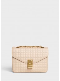 CELINE MEDIUM C BAG IN BICOLOUR QUILTED CALFSKIN CL87253 cream Tl4986Eb92