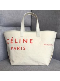 CELINE MEDIUM MADE IN TOTE IN TEXTILE 83180 WHITE & RED Tl5012rJ28