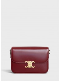 CELINE MEDIUM TRIOMPHE BAG IN SHINY CALFSKIN CL87363 LIGHT BURGUNDY Tl4988fc78