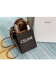 Celine MINI CABAS VERTICAL IN TRIOMPHE CANVAS 194372 black Tl4727EC68