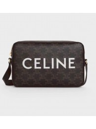 Celine MINI FOLCO BAG IN TRIOMPHE CANVAS CL9450 black Tl4831rf34