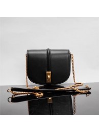 Celine TEEN CHAIN BESACE TRIOMPHE IN SHINY CALFSKIN 10G453 black Tl4695lU52