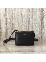 Celine TRIO BAG IN SMOOTH LAMBSKIN MINI 1920 black Tl4883hI90