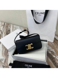 Celine TRIOMPHE SHOULDER BAG IN NATURAL CALFSKIN 194143 black Tl4788dN21