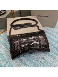 Cheap Fake Balenciaga HOURGLASS CHAIN BAG B164497 black Tl15980BC48