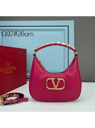 Cheap VALENTINO GARAVANI STUD SIGN Calf Leather Hobo bag 1W2B0K69 rose Tl19197sZ66