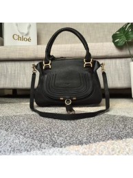 Chloe Marcie original Calfskin Leather Top Handle Bag 166320 black Tl17958cP15