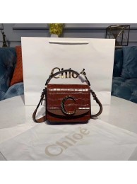 Chloe Original Crocodile skin Leather Top Handle Small Bag 3S030 brown Tl17917Yf79