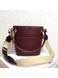 Chloe Roy Mini Smooth Leather Bucket Bag S126 Plum purple Tl17948Xw85