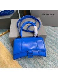 Copy Best Balenciaga Hourglass XS Top Handle Bag shiny box calfskin 28331 blue Tl15929Qc72