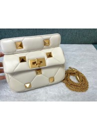 Copy Best VALENTINO GARAVANI ROMAN STUD Small sheepskin bag 1W2B0L04 white Tl19214Qc72