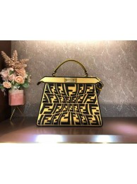 Copy FENDI PEEKABOO ICONIC ESSENTIALLY leather bag F1516 yellow Tl12912Zn71