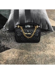 Copy miu miu Matelasse Nappa Leather shoulder bag 5BD140G black Tl18617Kn92