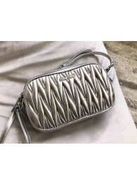 Copy miu miu Matelasse Nappa Leather Shoulder Bag 5BH539A Silver Tl18605Ey31