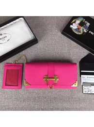 Copy Prada Cahier Saffiano Leather Wallet Large 1MH132 rose Tl6707Zn71