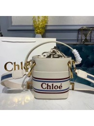 Designer Chloe Roy Mini Smooth Leather Bucket Bag 3S508 White Tl17920vs94