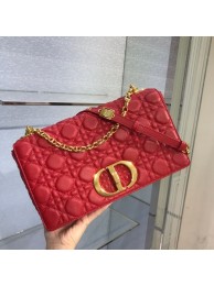 Designer LARGE DIOR CARO BAG Soft Cannage Calfskin M9243U Red Tl8795vs94