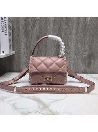 Designer Replica VALENTINO Candy quilted leather cross-body bag 0033 pink Tl19672CF36