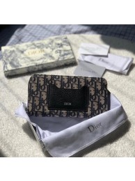 Dior 30 MONTAIGNE Blue Dior Oblique Jacquard ZIPPY wallet S5539 Tl9285Sy67