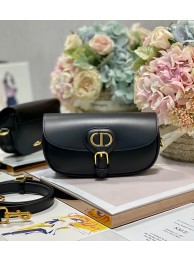 DIOR BOBBY EAST-WEST BAG Box Calfskin M9317S Black Tl8085vj67