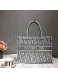 DIOR BOOK TOTE BAG IN EMBROIDERED CANVAS C1286-3 grey Tl9005hc46