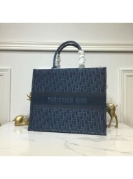 DIOR BOOK TOTE BAG IN EMBROIDERED CANVAS C1286 Blue Tl9196EW67