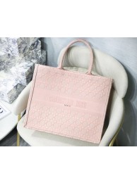 DIOR BOOK TOTE BAG IN EMBROIDERED CANVAS C1286 Pink Tl9135lk46