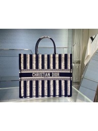 DIOR BOOK TOTE Blue D-Stripes Embroidery M1286Z Tl8745yx89