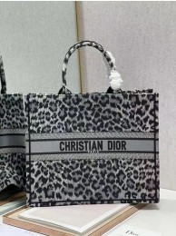 DIOR BOOK TOTE Embroidery M1297ZR-20 Black leopard print Tl8506pB23