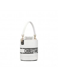 Dior Bubble Maple Leaf Calfskin Bucket Bag C9300 white Tl8350Kn56