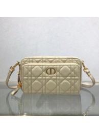 DIOR CARO DOUBLE POUCH Supple Cannage Calfskin S5037U Beige Tl8725nU55